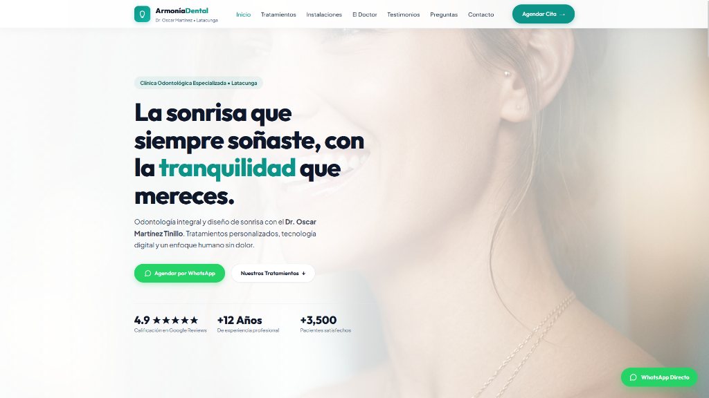 Plantilla web para clínica dental y odontología